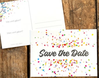 Save The Date Cards • Birthday • Invitation • Youth Consecration • Party • Wedding • School Enrollment • DIN A6