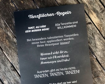 Schild | Tanzflächen-Regeln