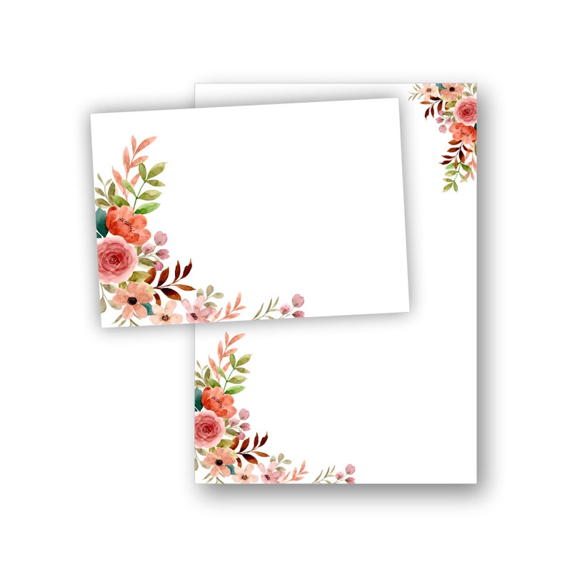 Papier à lettres fleurs de printemps DIN A5 I lot de papier à lettres/enveloppes image 7
