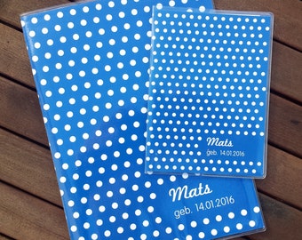 SET U-Booklet & Imfpass Sleeve| blue polkadots