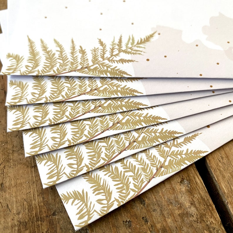 Writing paper gold fern DIN A4 I set of writing paper/envelopes image 8