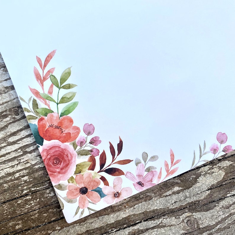 Papier à lettres fleurs de printemps DIN A5 I lot de papier à lettres/enveloppes image 2