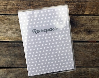 Passport Sleeve | grey polkadots