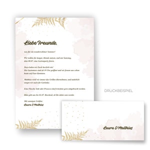 Writing paper gold fern DIN A4 I set of writing paper/envelopes image 9