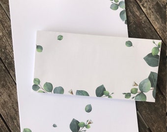 Letter paper eucalyptus DIN A4 I set of letter paper/envelopes