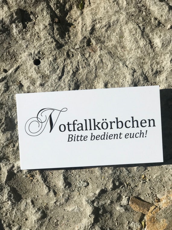 Schild Notfallkörbchen Bitte bedient euch | Etsy