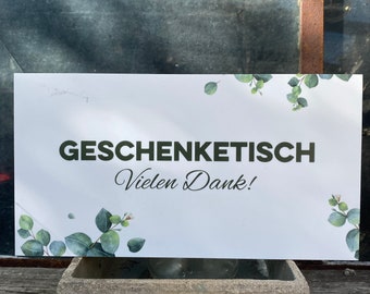 Schild "Geschenketisch" // Eukalyptus