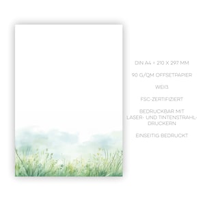 Briefpapier Groene Weide DIN-A4 gedrukt op hoogwaardig 90g papier afbeelding 5