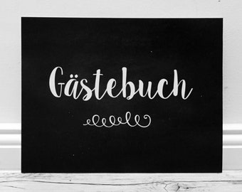 Sign "Guest Book" // slate-colored