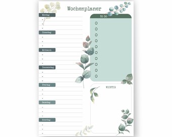 Printable weekly planner • Homeschooling • Meal plan • To do overview