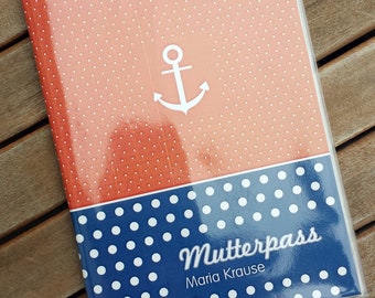 red/blue mother passport cover