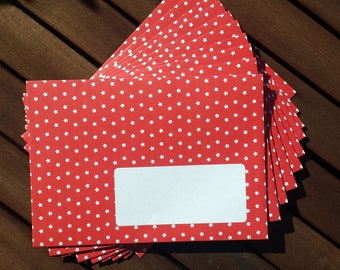 Envelopes stars red / 10 pieces