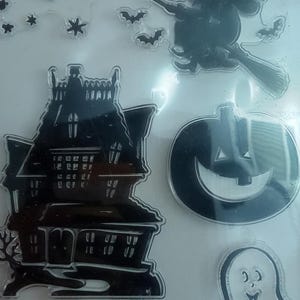 6pc Halloween Stamps,Witch Stamp,Haunted Mansion Stamp,Ghost Stamp,Pumpkin Stamp,Halloween Party Supplies,Card Stamp,Scrapbook Supplies