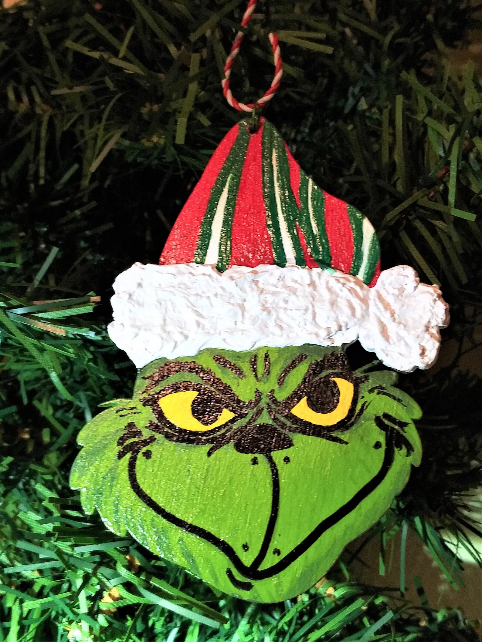 4 Grinch Themed Christmas OrnamentsHandpainted  Etsy