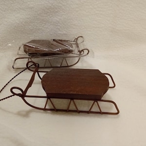 2pc Med Wood and Metal Sleds,Sleds,Christmas Crafts,Wood Crafts,Craft Supplies,Christmas Decorations,Holiday Decoration,Home Decor,DIY Craft