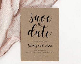 Save the Date, Rustic Save the Date Card, Printable, Vintage rustic wedding, Wedding announcement, Digital #0179