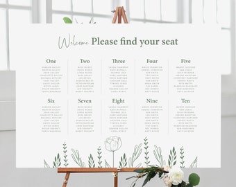 Floral Seating Chart, Wedding Seating Plan, Wedding Seating Chart, Wedding Seating, Printable, Digital