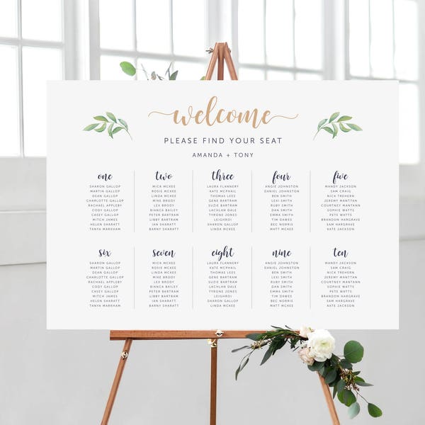 Wedding Seating Plan, Wedding Seating Chart, Wedding Seating, Printable