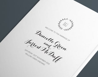 Wedding Program, Ceremony Booklet, Printable Wedding Program, DIY Printable, Order of events