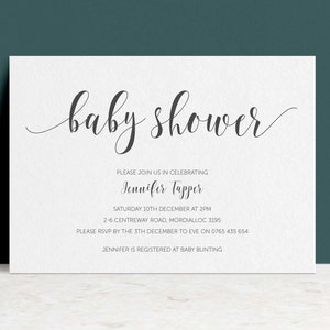 Simple, Modern Baby Shower Invite, Minimalist, Printable file, Digital File, DIY Invite image 2