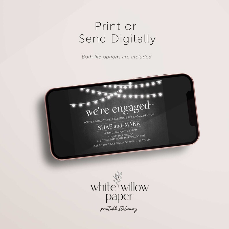 Engagement Party Invitation, Engagement Party Invite, Engagement Dinner, DIY Printable 0192 image 5