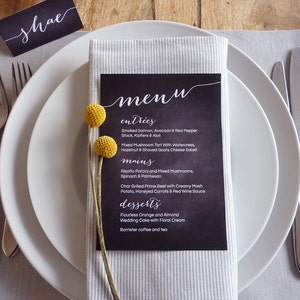 Wedding Menu Printable Custom DIY Chalkboard Wedding Menu image 1