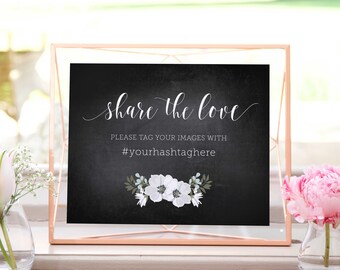 Wedding Instagram Sign (Chalkboard) (Printable File Only); Printable Wedding Signs; Printable Instagram Sign; Printable Chalkbord Sign