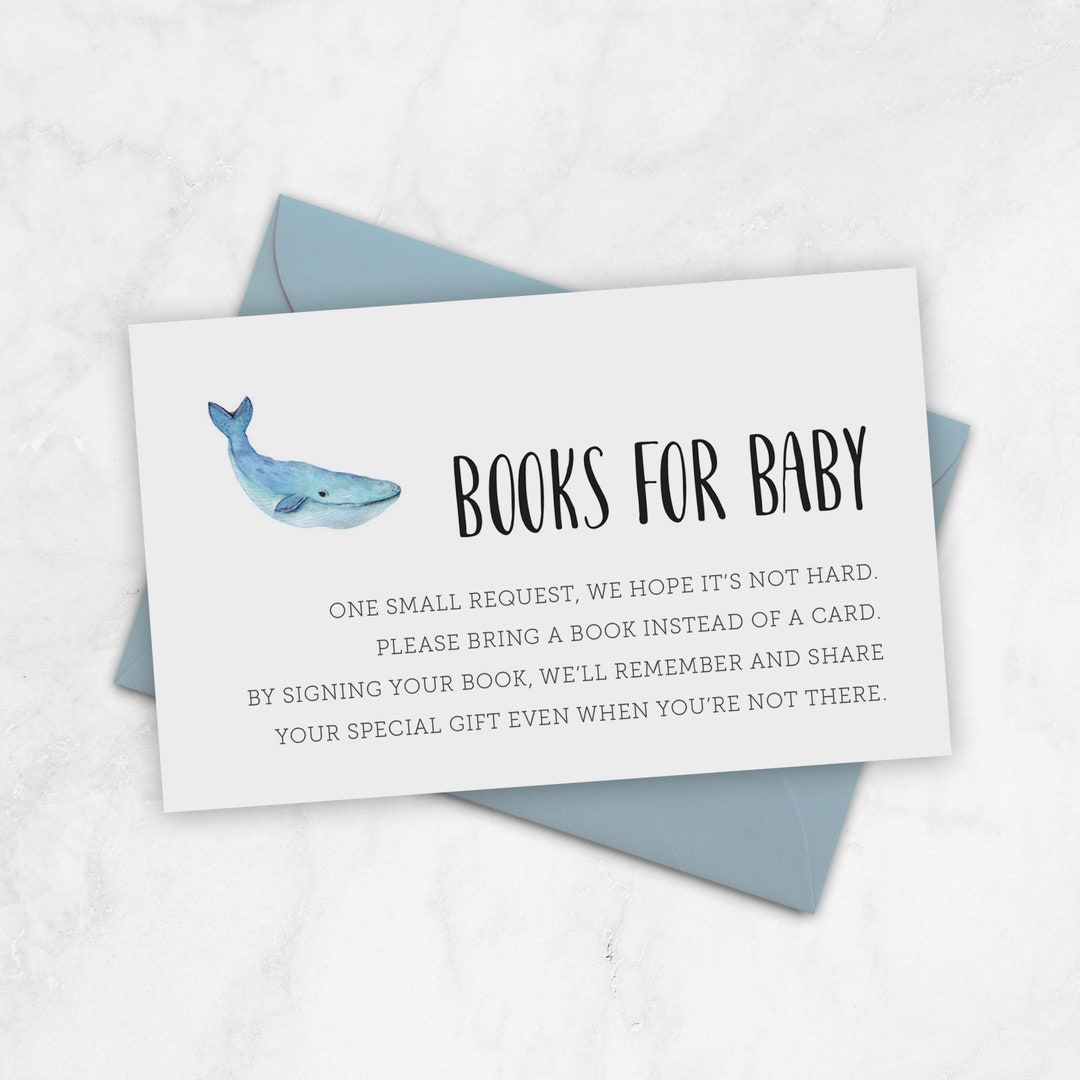 Baby Shower Book Card Book Request Baby Shower Bring a Book Etsy