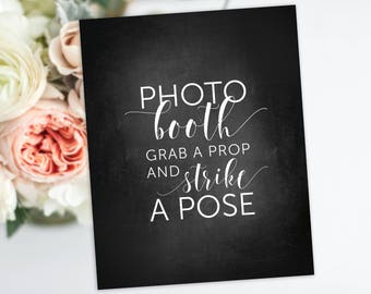 Wedding Photo Booth Sign, Printable Photo Booth Sign, Wedding sign, Blackboard photo booth sign