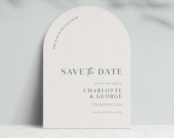 Arch Save The Date Card, Modern Wedding Announcement Card, Save the Date, Digital, Printable #258