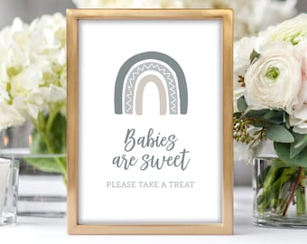 Babies are Sweet Sign, Baby Shower Card, Baby Shower Sign, Rainbow Signage, Printable, Instant Download