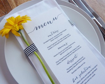 Wedding Menu - Printable - DIY Custom Wedding Decoration