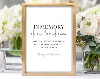 In Loving Memory Sign, Printable In Loving Memory Sign for Wedding, Memorial Sign, In Memory Sign Modern Minimalist