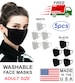 Made in USA(5PCS in 1 Pack)-Washable-Cotton-Black-White-Grey-Red-Face Mask-Adult-Kids-unisex Face Mask-2 Layered-Ship Free 