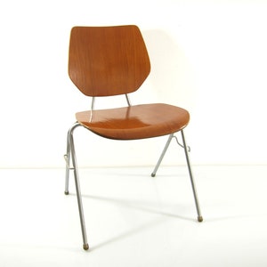 Handy and comfortable fifties plywood Danish stackable design chairs