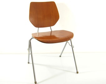 Handy and comfortable fifties plywood Danish stackable design chairs