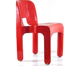 Joe Colombo 4867 Kartell sixties Ferrrari Red vintage plastic stoel - retro, eames, eero aarnio, verner panton, artifort, pierre paulin