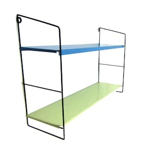 Blue & green vintage tomado style 1960s shelf -  fifties, joe colombo, eames, mategot, perriand, pilastro, cadovius, string, albini, aalto