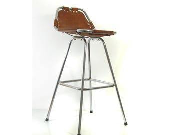 Charlotte Perriand “Les Arcs” Saddle Leather Bar Stool – 1960s Vintage Ski Resort Design, Mid-Century Modern Icon