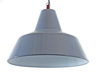 Mid-Century Danish Enamel Pendant Lamp from Louis Poulsen, eames, vintage, fifties, sixties, jacobsen, henningsen, Aalto, Tapiovaara, Tynell