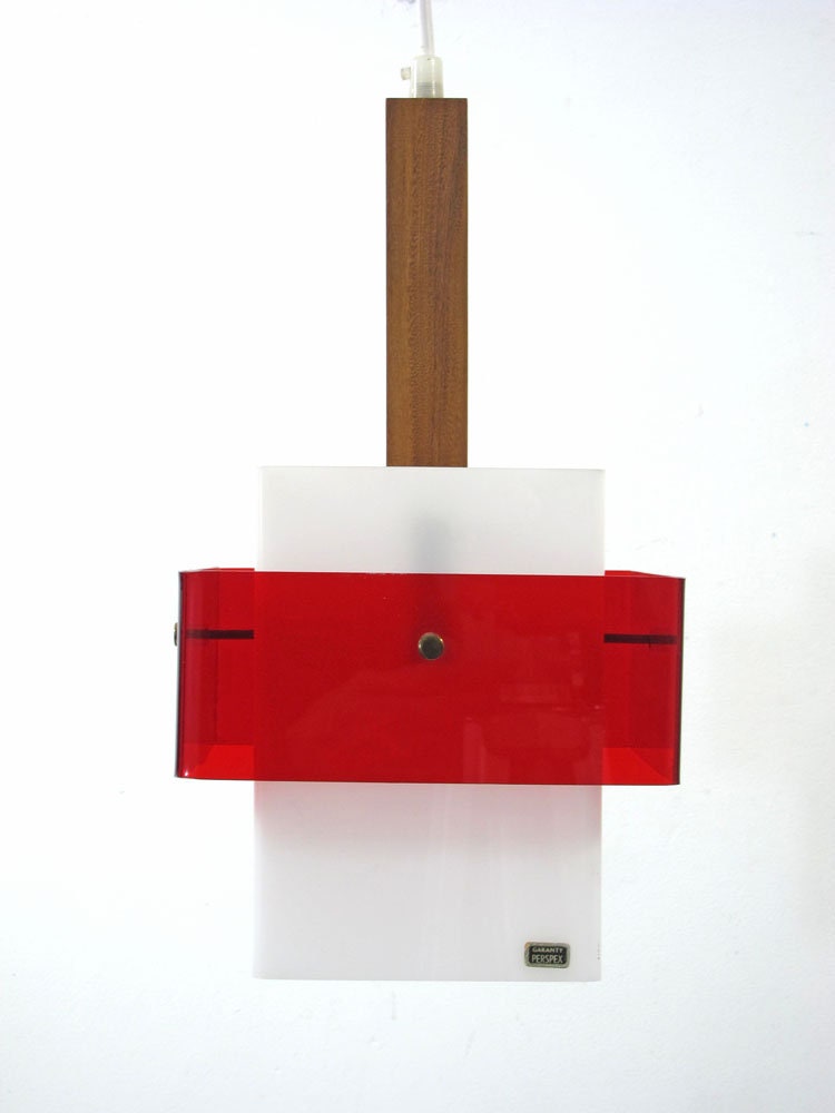 Red vintage pendant, achille & pier giacomo castiglioni, flos, george nelson, gino sarfatti, joe colombo, retro, fifties, sixties