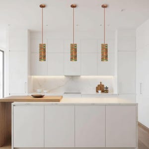 Abażur COPPER LIGHT IV, jako lampa wisząca lub stołowa z oprawkami E14, miedź z patyną, ręcznie robiony, unikatowy egzemplarz