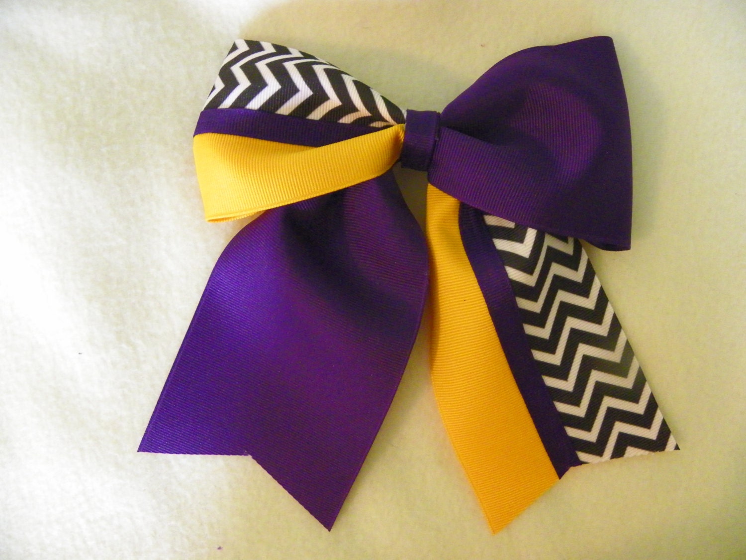 Purple and Gold Chevron Hairbow | Etsy