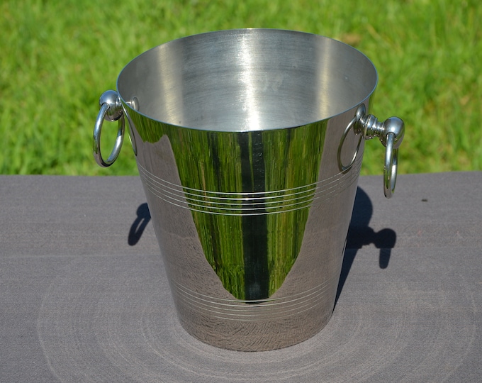 French Plated Champagne Bucket or Wine Cooler Made in France No Maker's Mark Seau de Champagne Ice Bucket Wine Cooler Wine Bucket