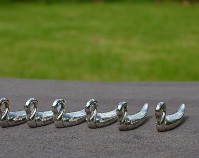 Vintage French Six Solid Swan Knife Rests, Tableware Flatware Ideal for Top Table Silver Wedding Anniversary Six Table Swan Knife Rests