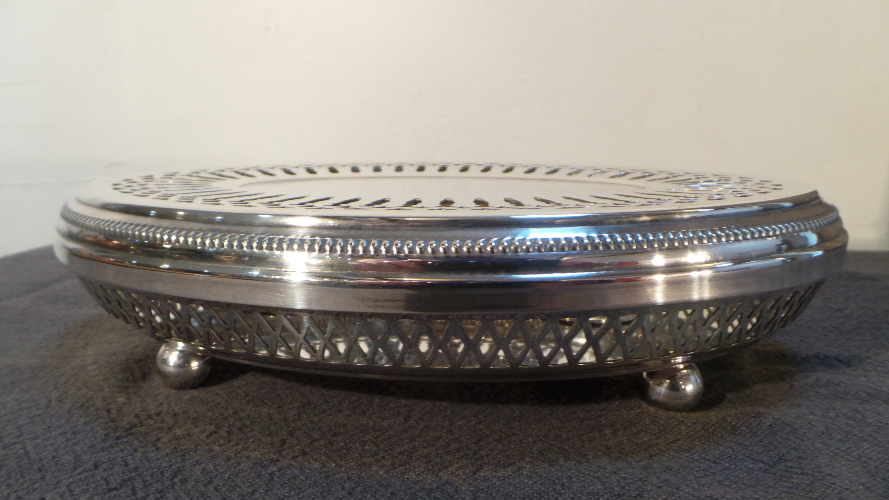 Vintage Plate Warmer, a French Silver Metal Food Warmer 