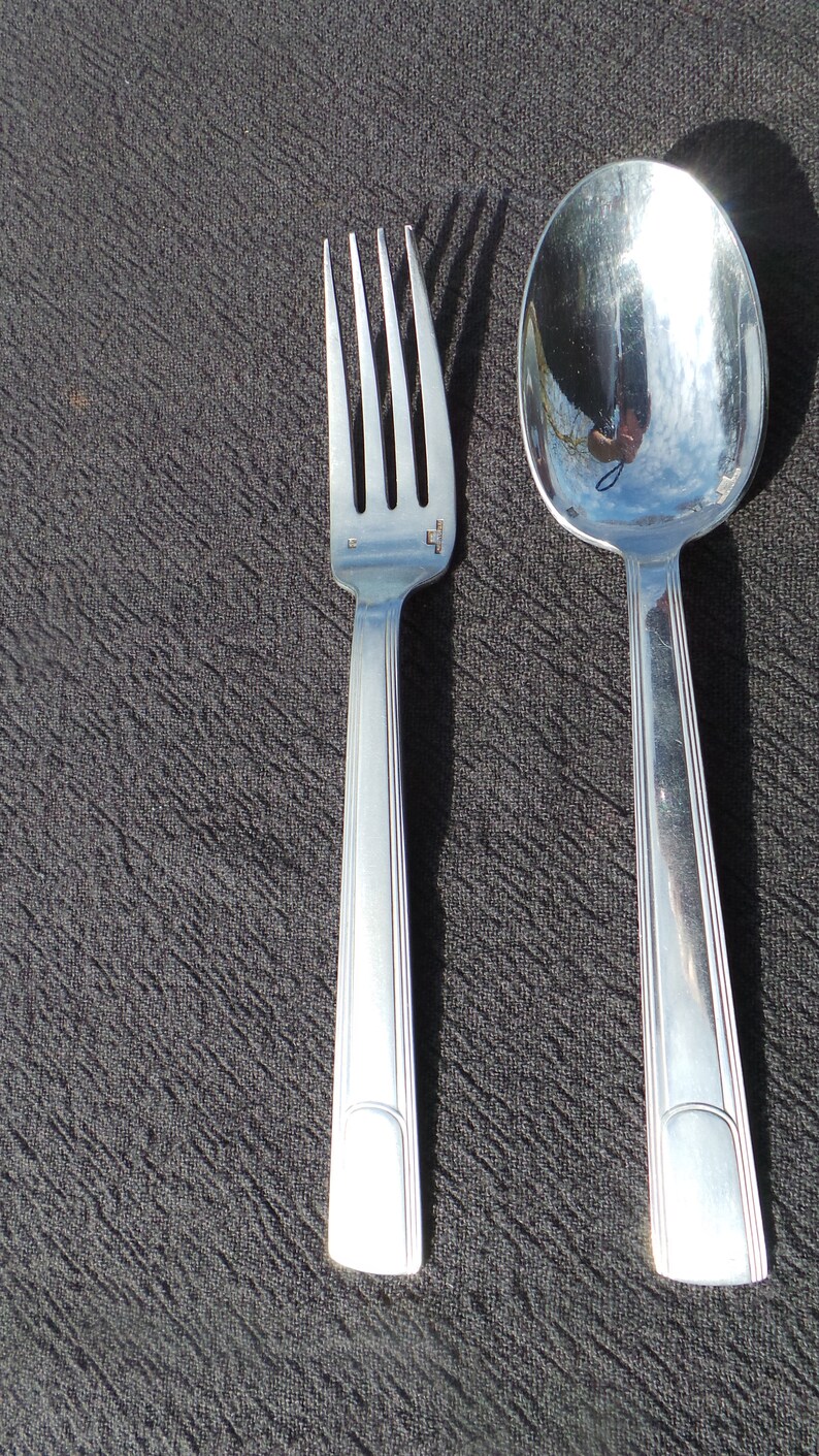 Christofle Six Spoons and Forks Good Size French Silver Plated Marked Christofle Vintage Christofle 1935-1983 Cutlery Flatware Some Wear