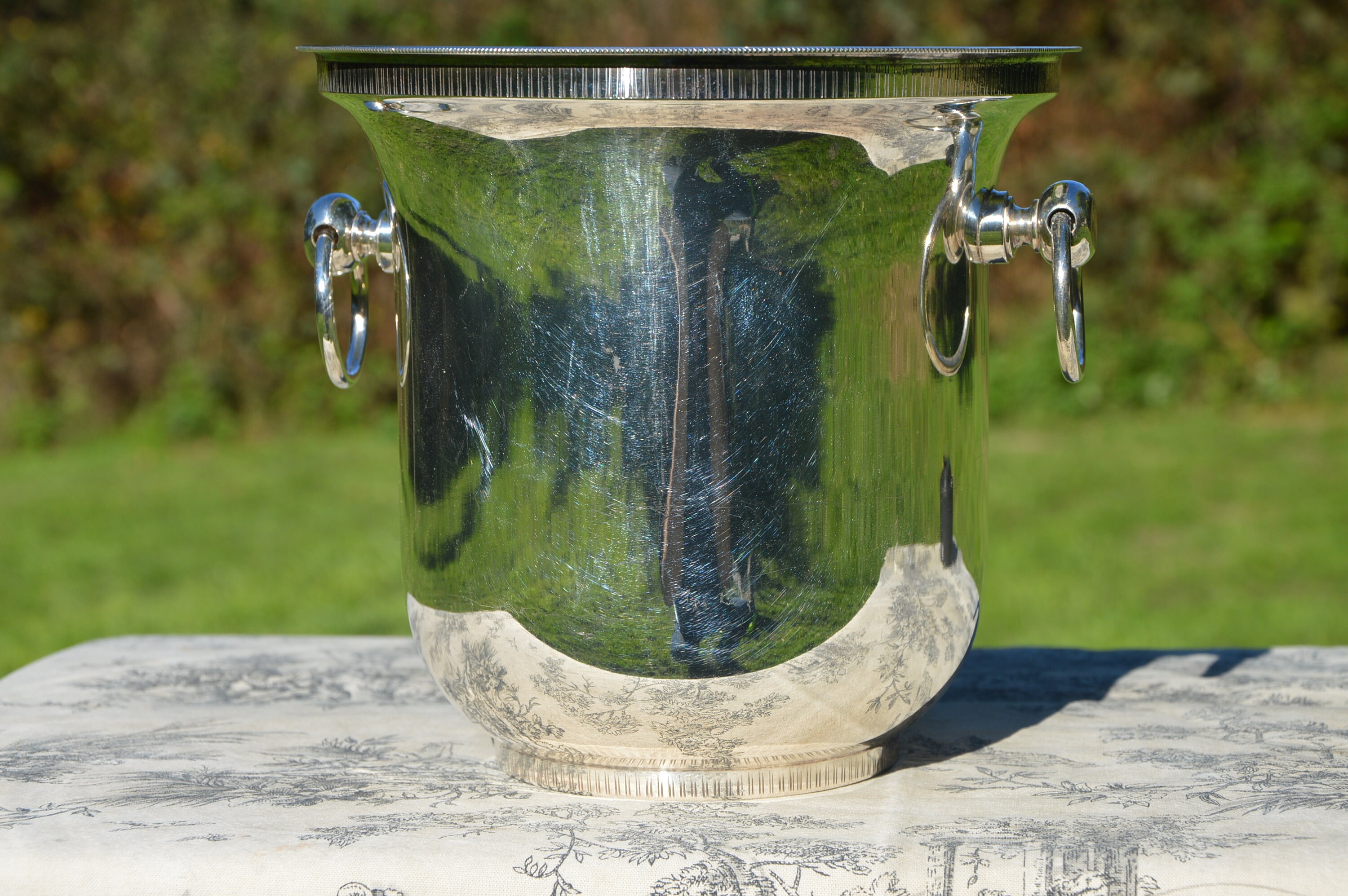 French Silver Plated Champagne Bucket Wine Cooler Made in France Makers