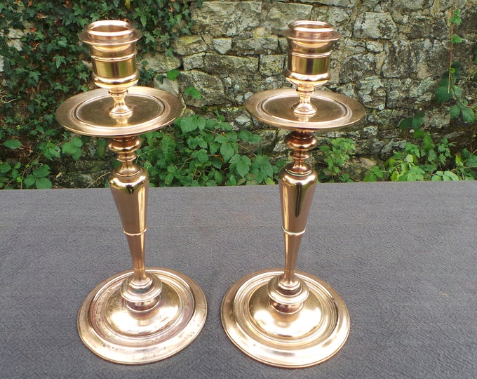 French Candle Sticks Superb Vintage French Bronze Classical Pair Candle Sticks Heavy Fine Casting Good Quality