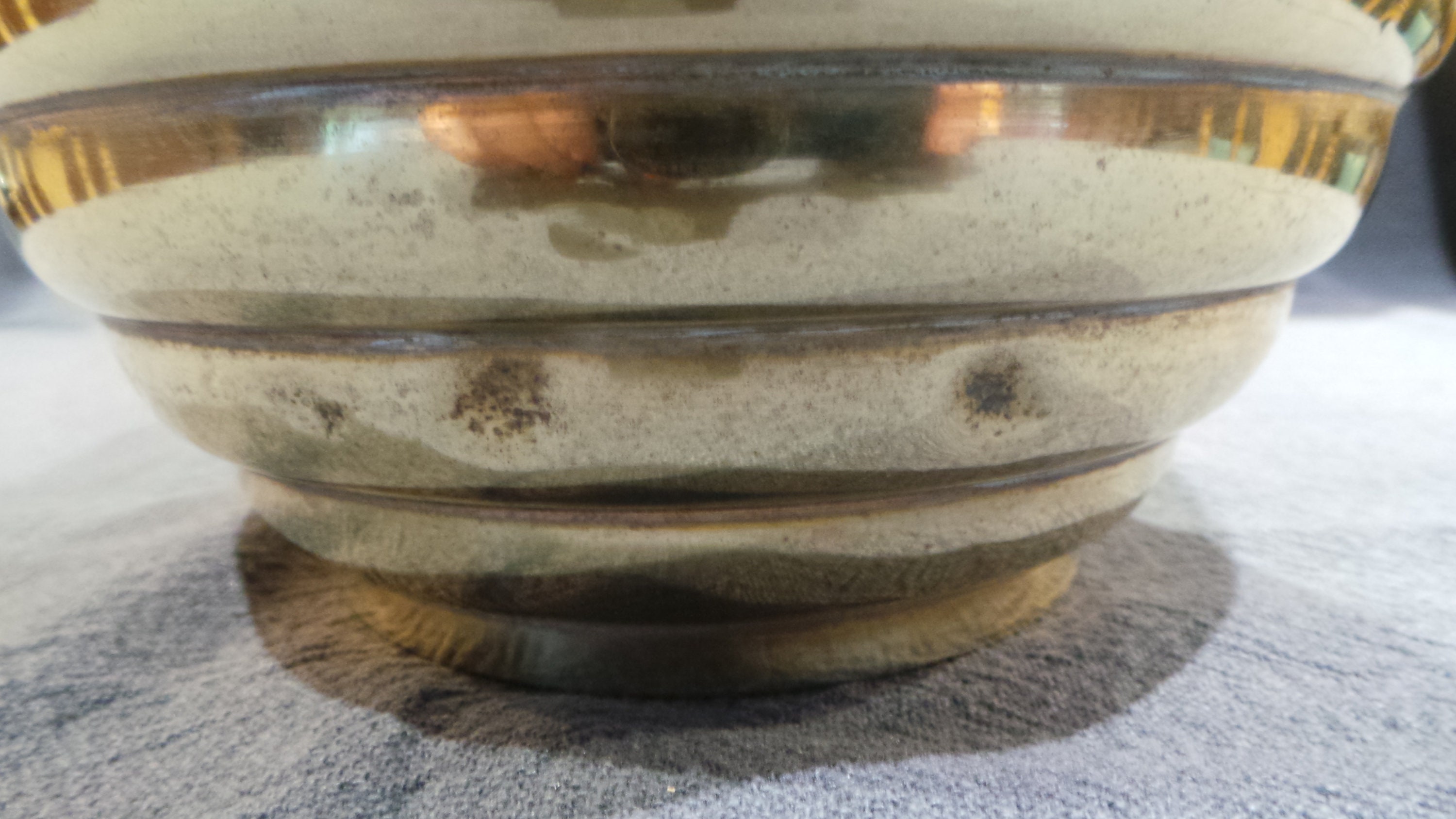 Art Deco Planter Fine Yellow Copper Beehive Flower Pot Bowl Copper Pot